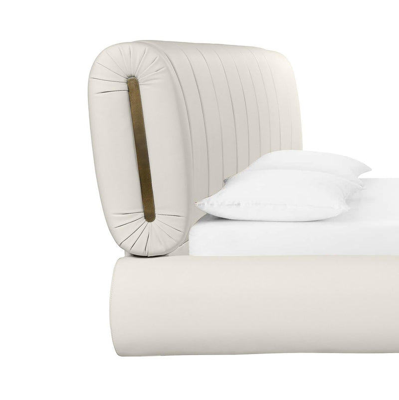 Karol Cream Vegan Leather UK King Bed