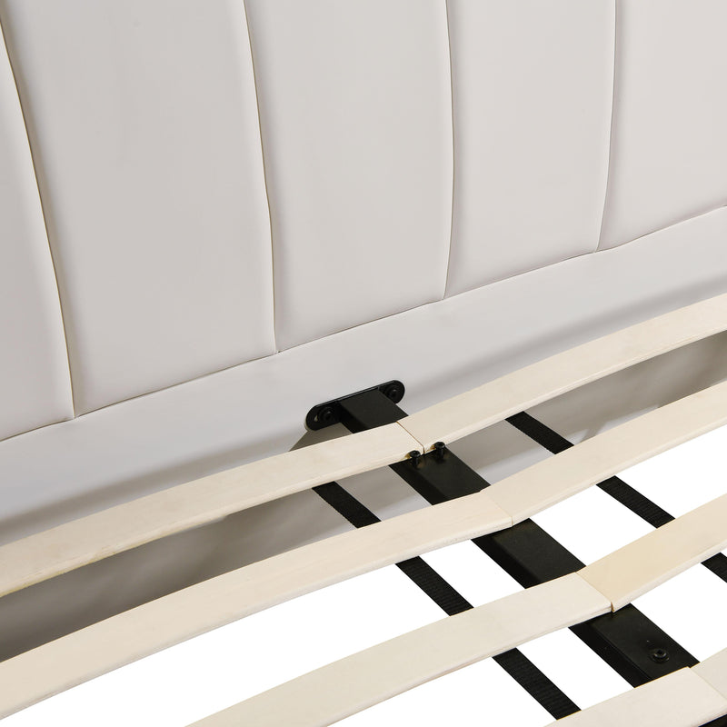 Karol Cream Vegan Leather UK King Bed