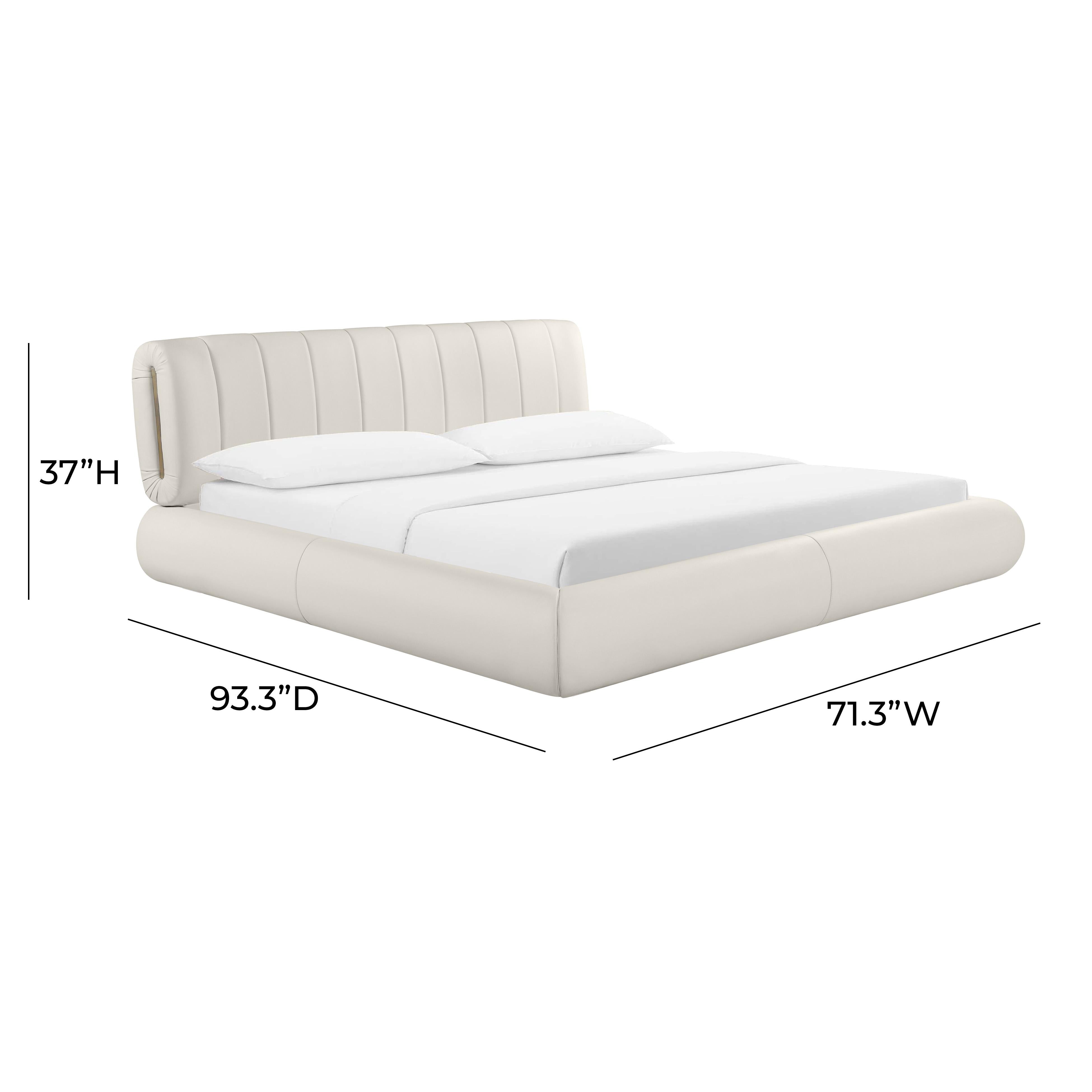 Karol Cream Vegan Leather UK King Bed