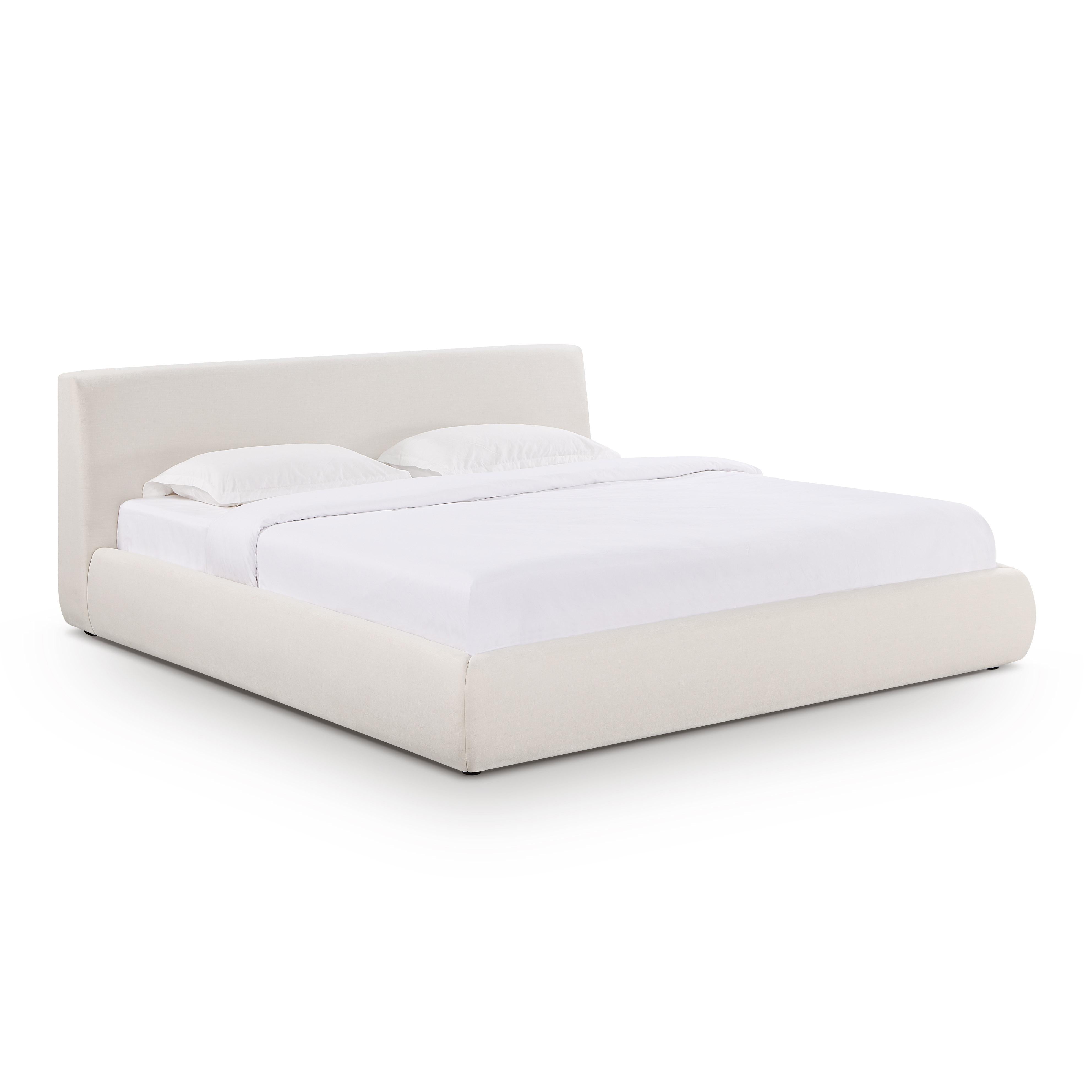 Isla Cream Upcycled Linen King Bed