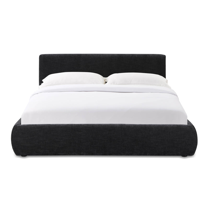 Isla Black Textured Velvet Queen Bed