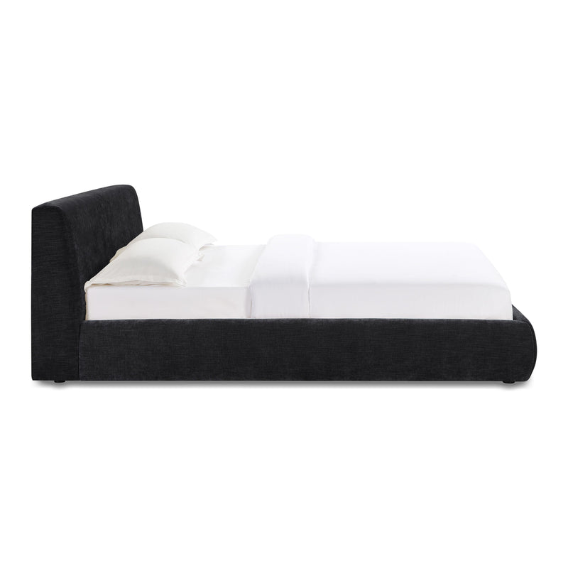 Isla Black Textured Velvet Queen Bed