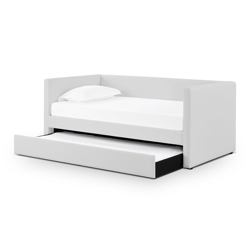 Alice Light Grey Linen Twin Trundle Bed
