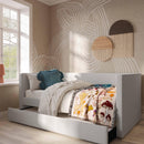 Alice Light Grey Linen Twin Trundle Bed