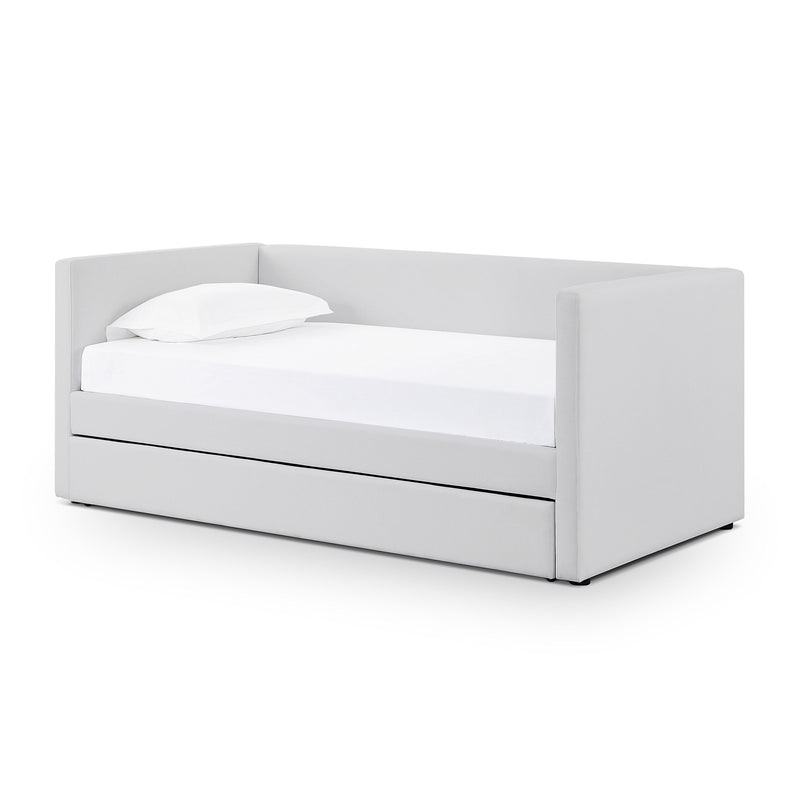 Alice Light Grey Linen Twin Trundle Bed