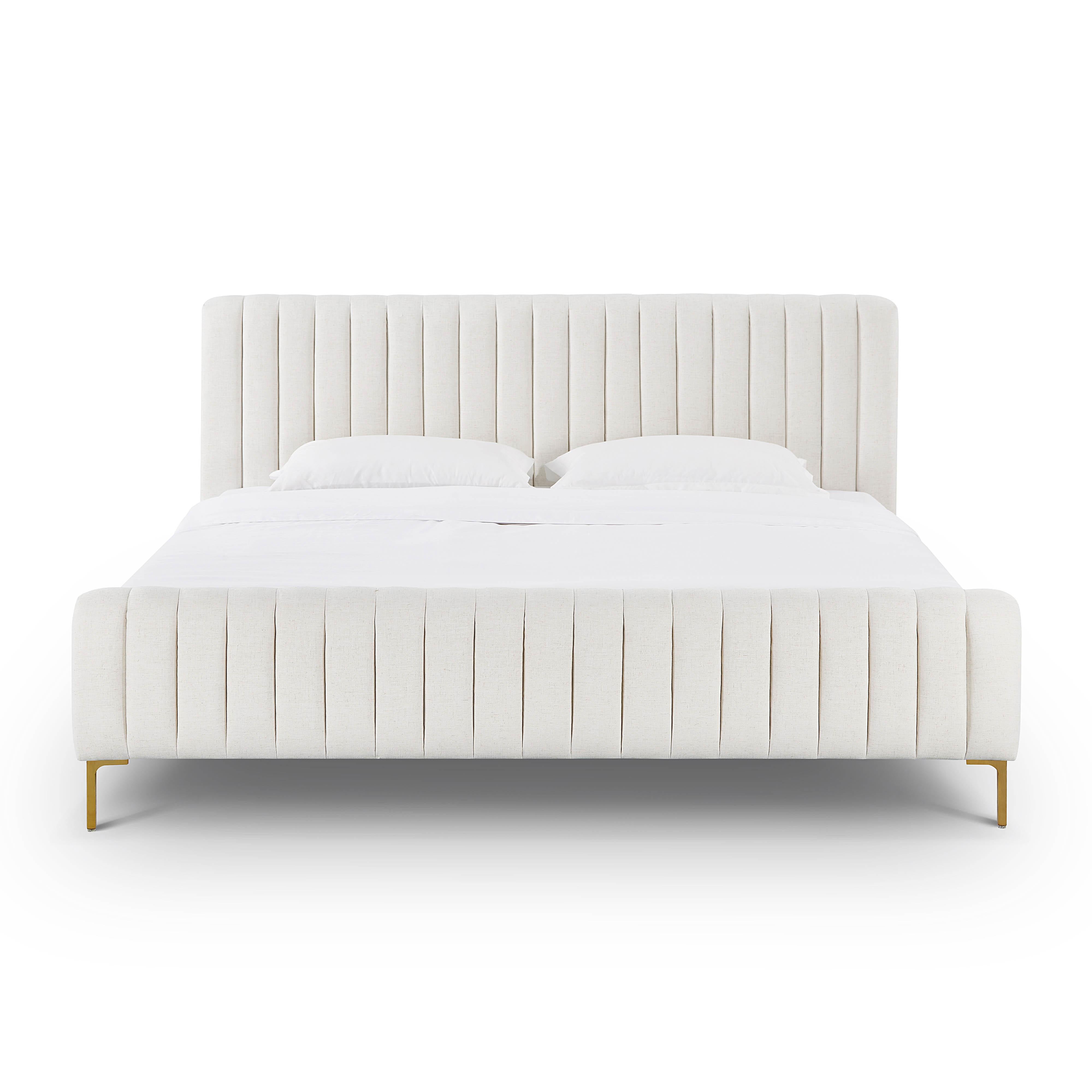 Angela Natural Upcycled Linen King Bed