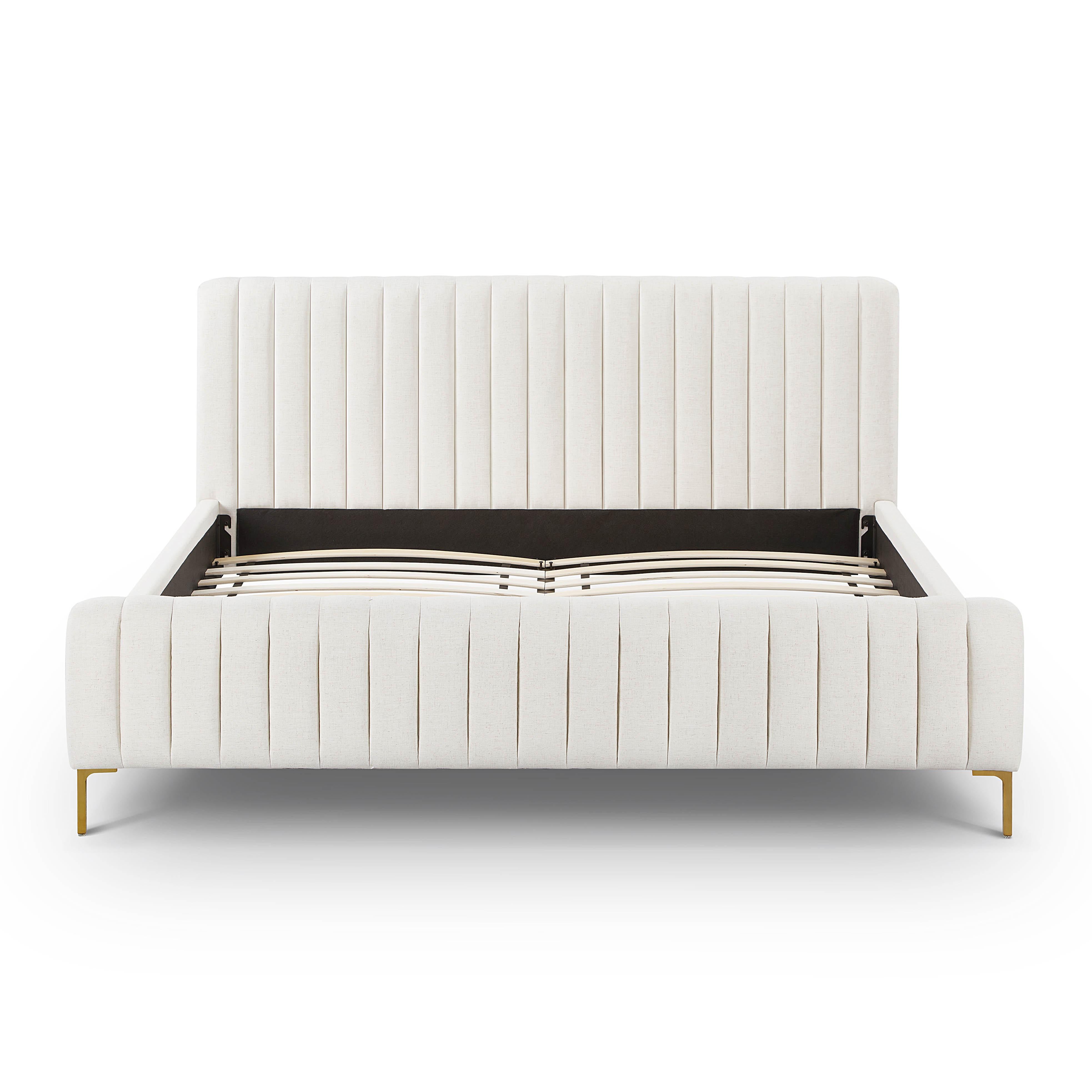 Angela Natural Upcycled Linen King Bed