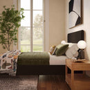 Angela Black Upcycled Linen King Bed