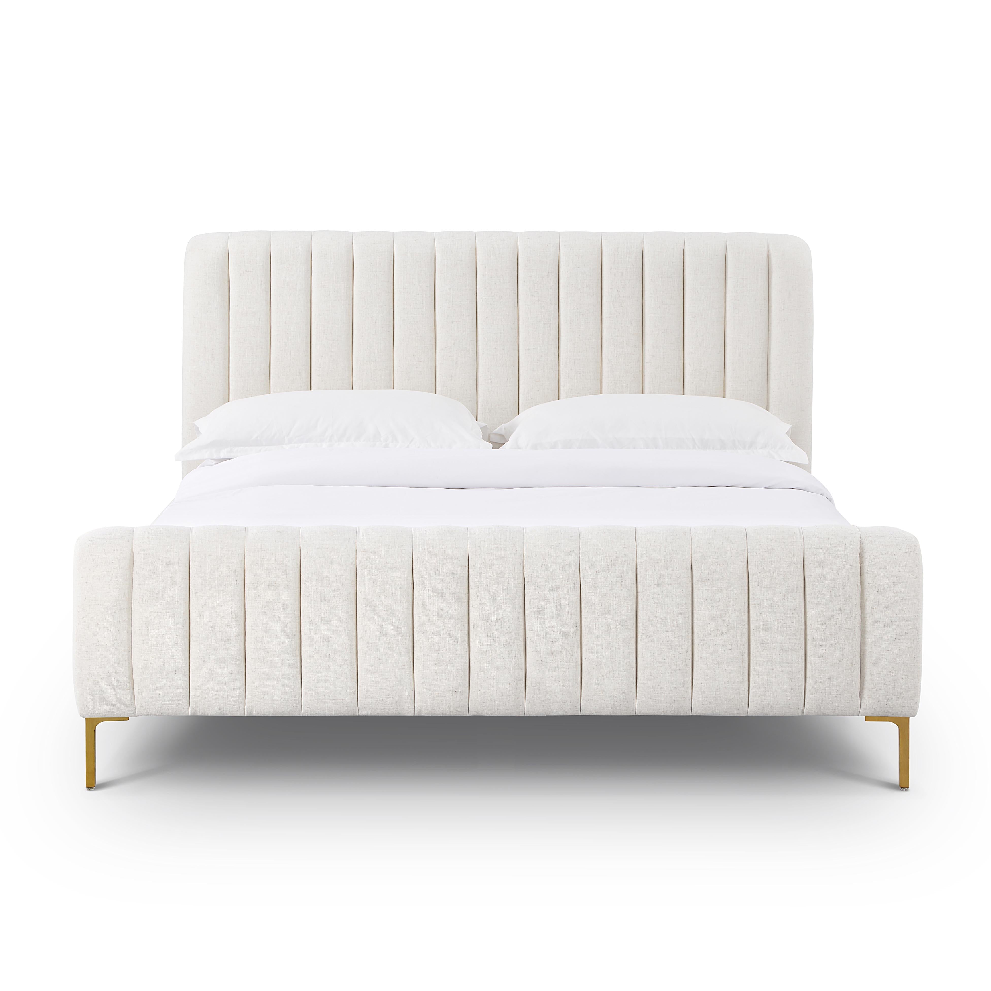 Angela Natural Upcycled Linen Queen Bed