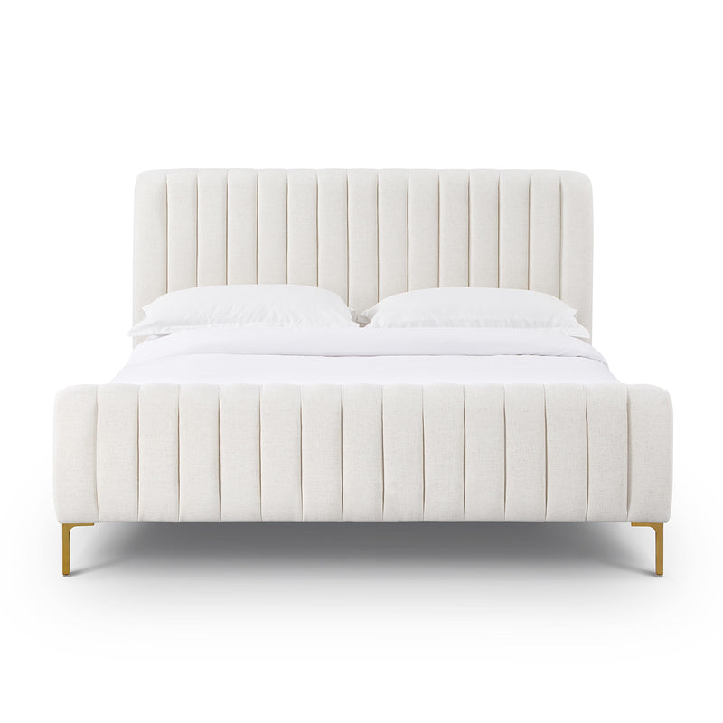 Angela Natural Upcycled Linen Queen Bed