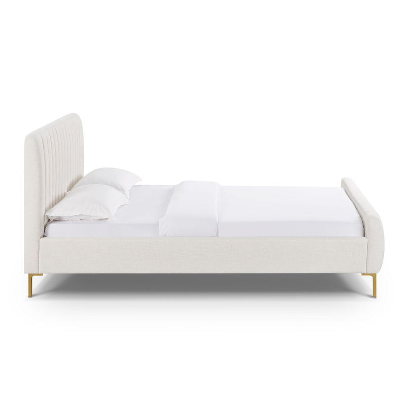 Angela Natural Upcycled Linen Queen Bed