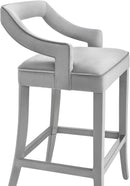 Tiffany Grey Velvet Counter Stool - UK