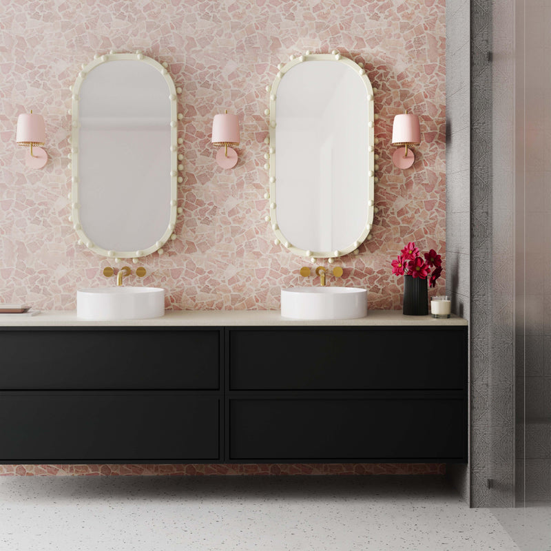 Bubbles Ivory Large Oval Wall Mirror - UK