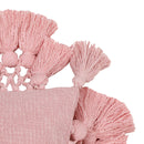 Stone Washed Blush Pink Cotton Tasseled Pillow