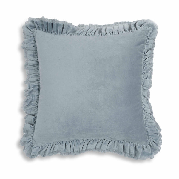 Alessia Distressed Blue Velvet Pillow