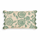 Portia Aqua Embroidered Cotton Flex 20" x 12" Accent Cushion
