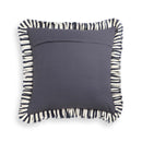 Alessia Navy Striped Ruffle 20" Square Accent Pillow - COVER