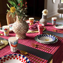 Cotton Mache Vase in Modernist Print