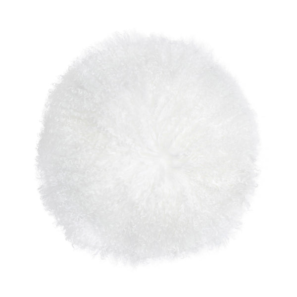 New Zealand White Sheepskin 16 Inch Round Pillow
