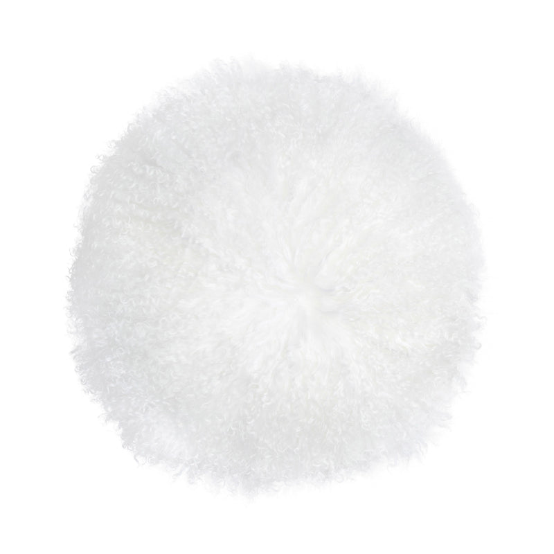 New Zealand White Sheepskin 16 Inch Round Pillow