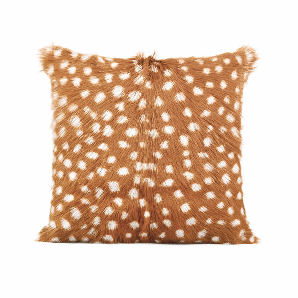 Amber 18 Inch Genuine Goatskin Square Pillow
