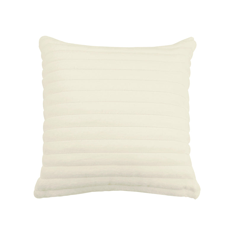 Furry Cream Vegan Fur Square Accent Pillow