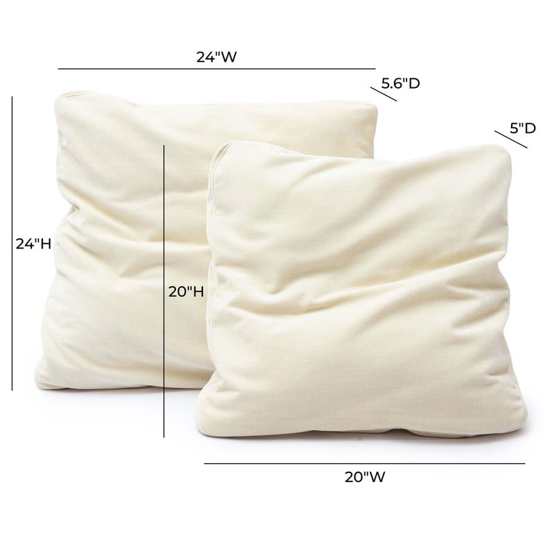 Tipsy Cream Chenille 24" x 24" Square Floppy Pillow