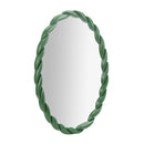 Agnes Forest Green Glossy Oval Mirror
