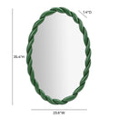 Agnes Forest Green Glossy Oval Mirror