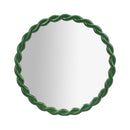 Agnes Forest Green Glossy Round Mirror