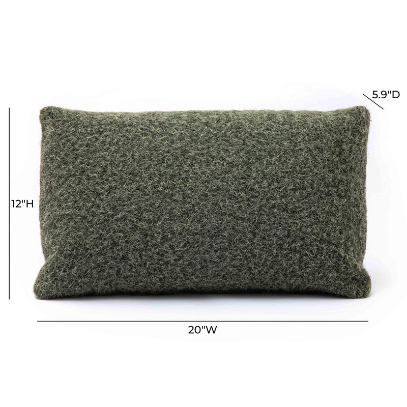 Malolo Green Long Mohair 20 x 12 inch Rectangular Vegan-Down Pillow