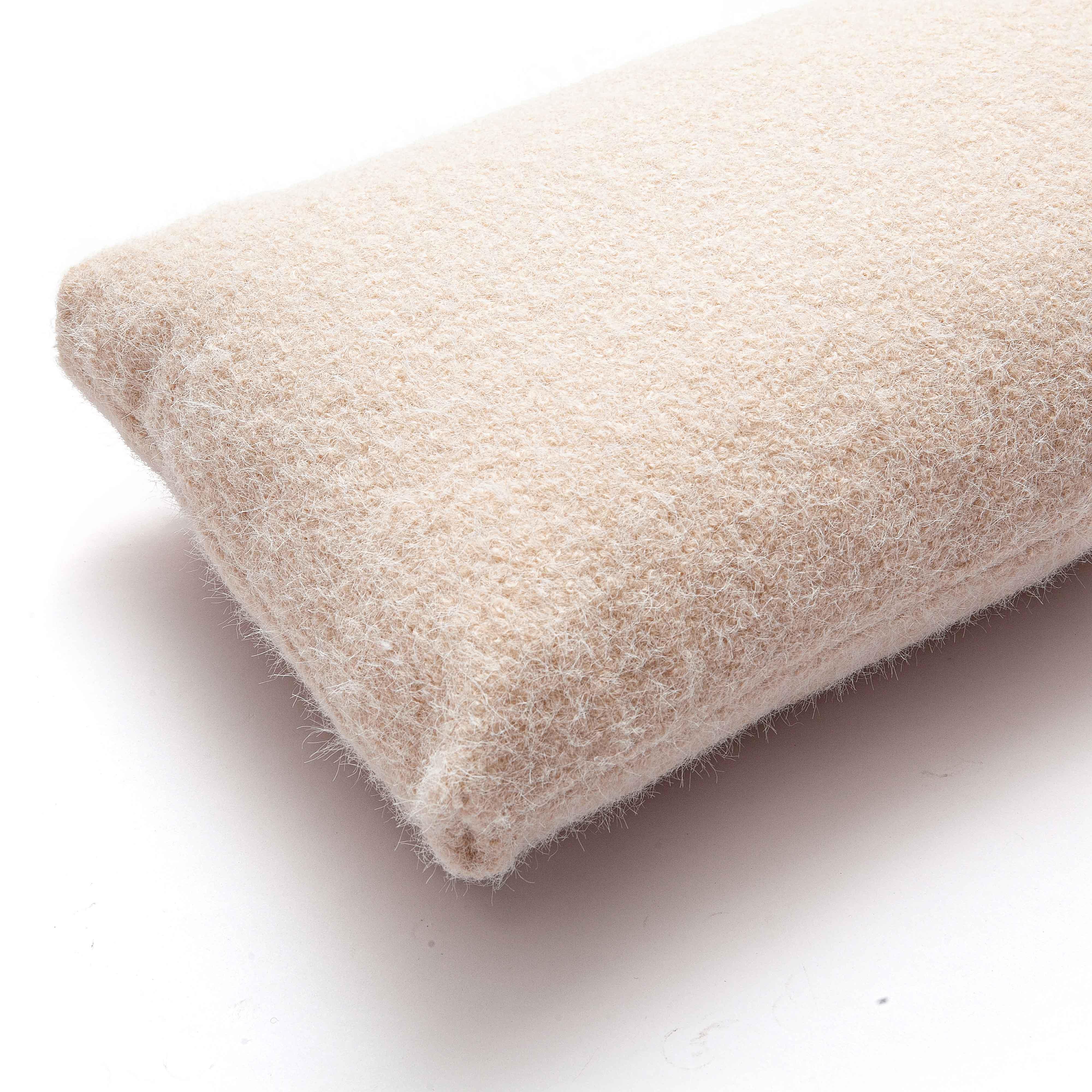 Malolo Rose-Tan Long Mohair 20”x12" Rectangular Vegan-Down Pillow - COVER