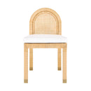 Amara Natural Rattan and Performance Fabric Arched Back Dining Chair