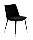 Evora Black Velvet Chair - Silver Legs (Set of 2)