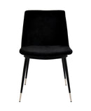 Evora Black Velvet Chair - Silver Legs (Set of 2)