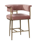 Astrid Blush Velvet Counter Stool