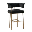 Astrid Grey Velvet Bar Stool - UK