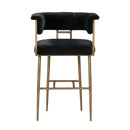 Astrid Grey Velvet Bar Stool - UK