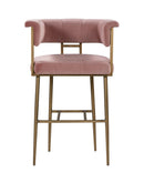 Astrid Blush Velvet Bar Stool