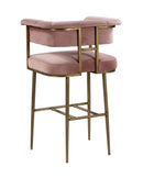 Astrid Blush Velvet Bar Stool