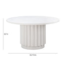 Kali 55 Inch White Round Dining Table - UK