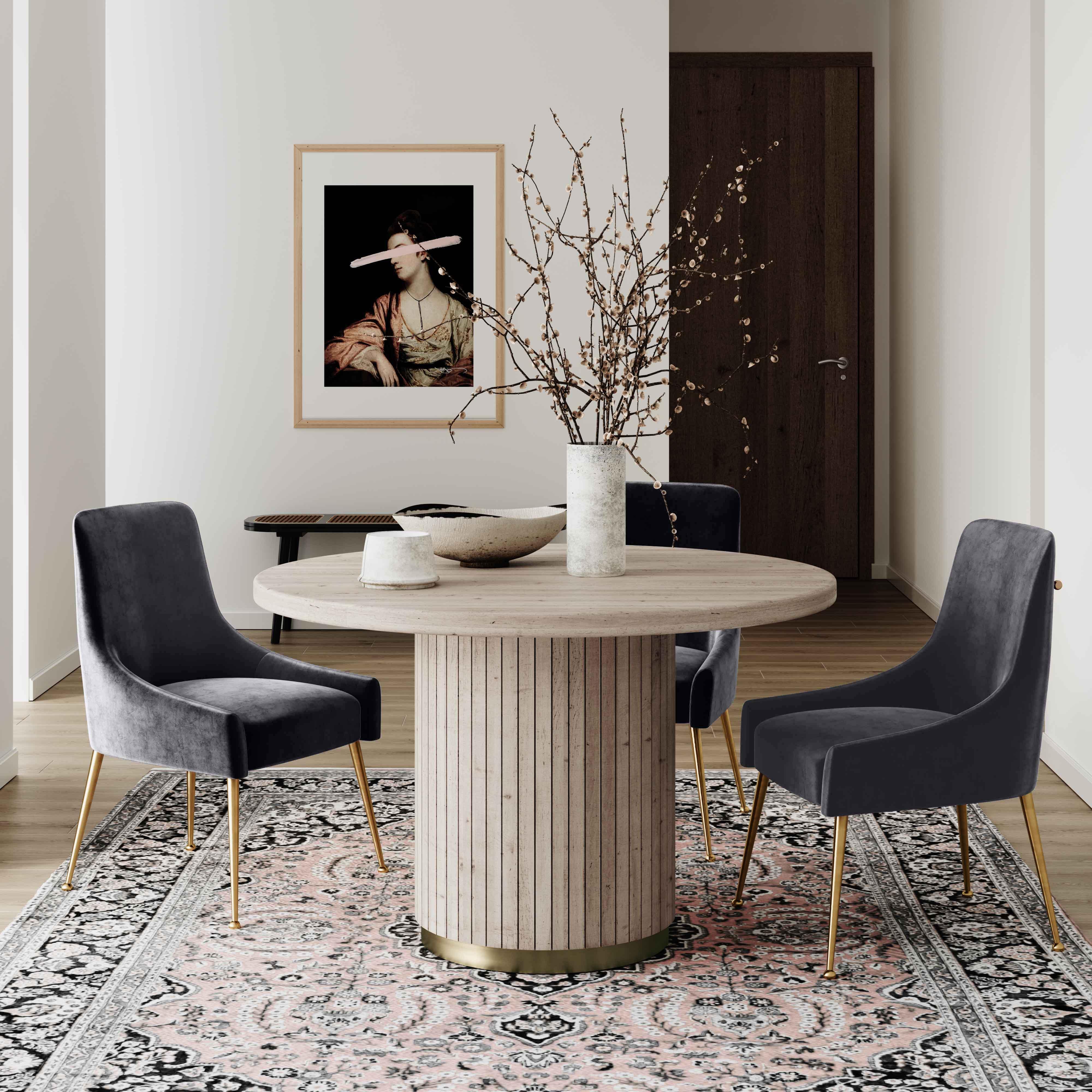 Beatrix Grey Velvet Side Chair - UK