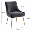 Beatrix Grey Velvet Side Chair - UK