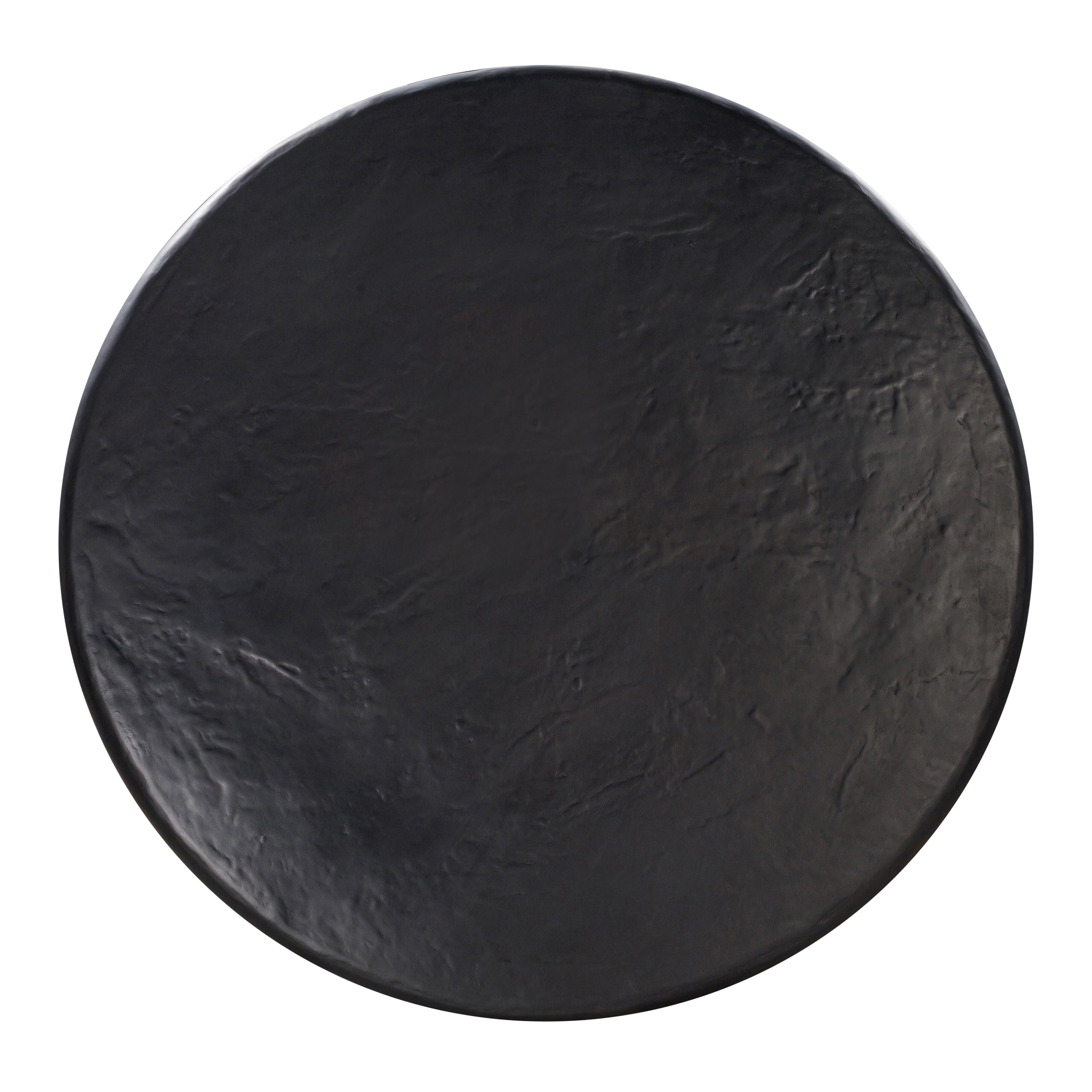 Elika Black Faux Plaster Round Dining Table - UK