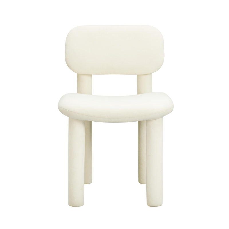 Elise Ivory White Performance Velvet Dining Chair