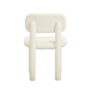 Elise Ivory White Performance Velvet Dining Chair