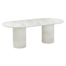 Brut White Marble Pattern Indoor/Outdoor Dining Table