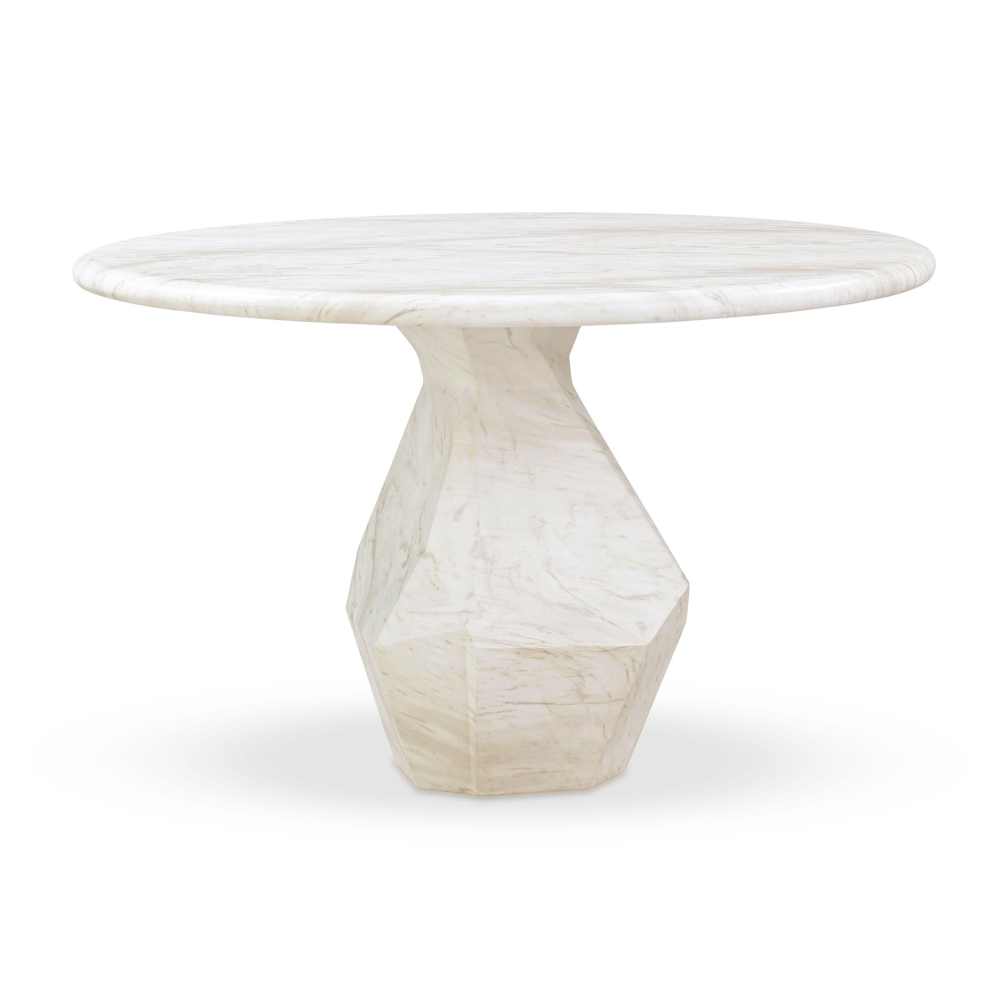 Esme Faux Marble 48" Round Dining Table
