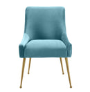 Beatrix Sea Blue Velvet Side Chair
