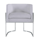Giselle Grey Velvet Dining Chair with Silver Leg - UK